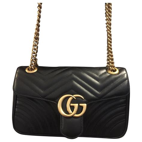 sac à main gucci noir|gucci leather shoulder bag.